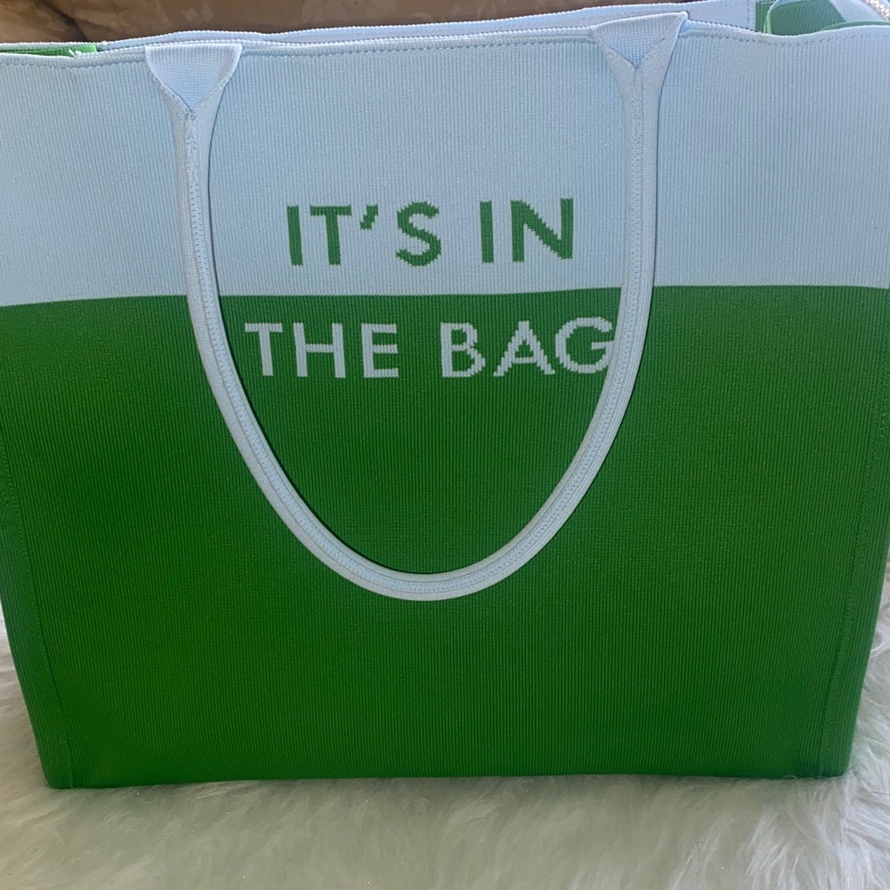 Stylish Green and White Tote Bag